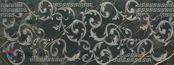 Керамогранит Porcelanite Dos 1320 Decor Roma Negro декор 48x128