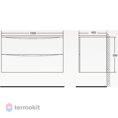 Тумба под раковину BelBagno ACQUA 100 подвесная Rovere Vintage Bianco ACQUA-1000-2C-SO-RVB