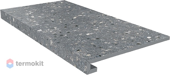 Ступень Kerama Marazzi Терраццо серый темный SG632800R/GCF клееная 33х60