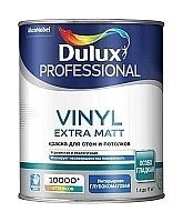 Dulux Vinyl Extra Matt глубокоматовая, Краска для стен и потолков водно-дисперсионная, база BW 1л