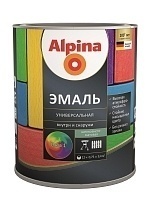 Эмаль алкидная Alpina Эмаль универсальная шелковисто-матовая, База 1, 0,75 л