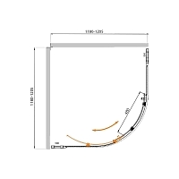 Душевой уголок Cezares Molveno 1950x1200x1200 оружейная сталь MOLVENO-R-11-90+30-C-GM-IV