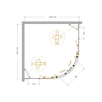 Душевой уголок Cezares Molveno 1950x1100x1100 (рифленое стекло) хром MOLVENO-R-22-80+30-P-Cr