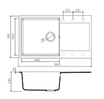 Мойка для кухни Omoikiri Daisen-86-BL 4993700