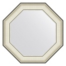 Зеркало в багетной раме EVOFORM OCTAGON 59 белая кожа с хромом BY 7446