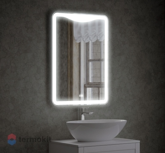 Зеркало Corozo Орли 60 A с подсветкой, сенсорный выключатель, антизапотевание белый SD-00001115