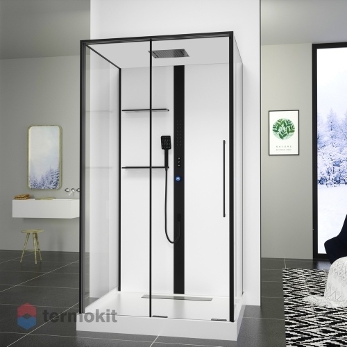 Душевая кабина Black&White Galaxy 110x80 черный матовый G8037