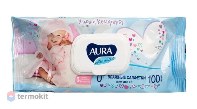 Влажные салфетки детские Aura Comfort 100 шт