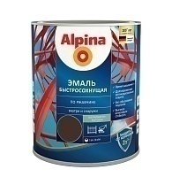 Эмаль Alpina быстросохнущая по ржавчине RAL 8017 Шоколадный 2,5 л