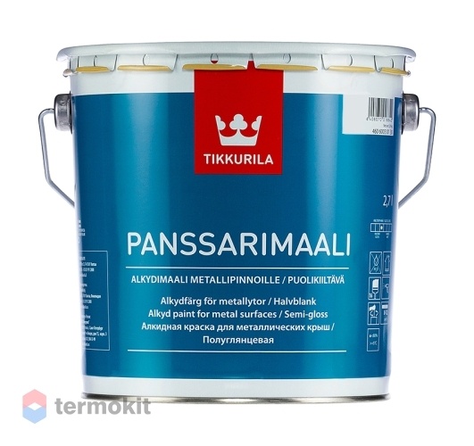 Tikkurila Panssarimaali,Алкидная краска для металлических крыш,база С,2,7л