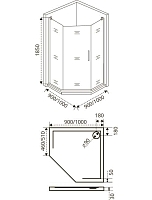 Душевой уголок Good Door Fantasy 1850x900x900 (узорчатое стекло) хром ФА00002