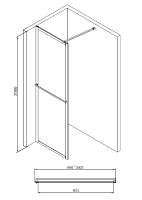 Душевая перегородка ABBER Immer Offen 1000x2000 черный AG60100B
