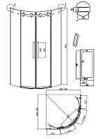 Душевой уголок Grossman Classic 1950x1000x1000 (тонированное стекло) черный матовый 301.K33.04.1010.21.10