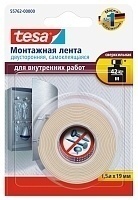 Tesa Двусторонняя монтажная лента для внутренних работ белая 1,5 м × 19 мм