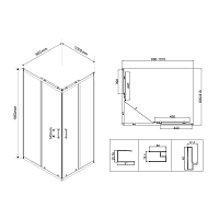 Душевой уголок Vincea City 1950x800x800 хром VSS-5CT800CL