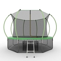 Батут с внутренней сеткой и лестницей Evo Jump Internal 12ft (Green) + нижняя сеть