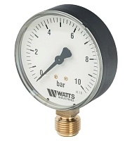 Watts F+R200(MDR) Манометр радиальный нр 80/10х1/2  10 бар 
