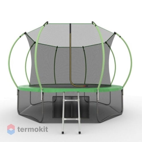 Батут с внутренней сеткой и лестницей Evo Jump Internal 12ft (Green) + нижняя сеть