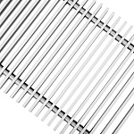 Декоративные решетки Techno ширина 200 мм Алюминиевые Серебряные