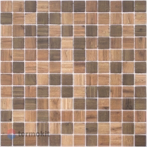 Мозаика Стеклянная Vidrepur Wood Dark Blend (на сетке) 31,7x31,7