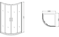 Душевой уголок Dolphin TN-209-J 1850x1000x1000 хром 28912900-11
