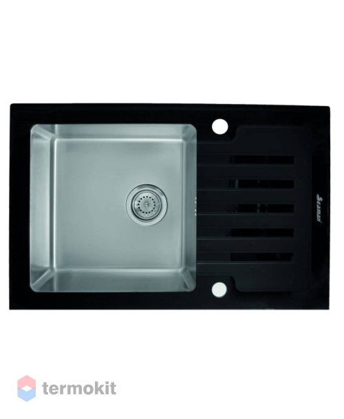 Мойка для кухни Seaman Eco Glass вентиль-автомат нержавеющая сталь SMG-780B.B