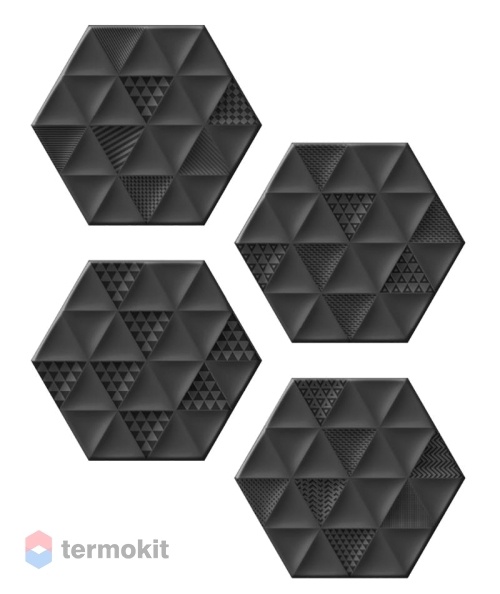Керамогранит ITT Ceramica Malmo Hexa Black (4mix) 23,2х26,7