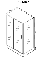 Душевой уголок Ceruttispa 1950x1200x900 хром Victoria120