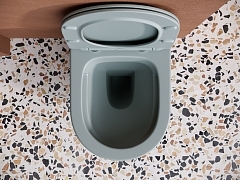 Унитаз подвесной Ceramicanova BALEARICA с сиденьем микролифт антрацит матовый CN6000MH