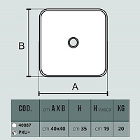 Раковина Ceramica Althea Kuadro 40 40887