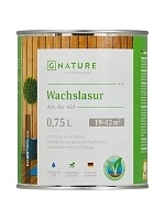 GNature 451, Wachslasur Краска - лазурь для деревянных поверхностей с пчелиным воском, для внутренних работ, матовая, белая база 0,75 л