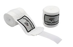 Бинт боксерский KouGar K300, 3,5м, эластичный хлопок, белый