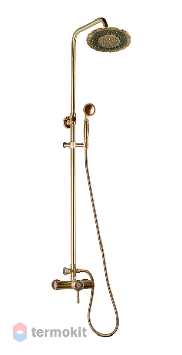 Душевая система со смесителем, верхним и ручным душем Bronze de Luxe, лейка двойной цветок, 10118/1DF