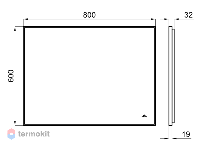 Зеркало Noken Square черной рамке с подсветкой с системой антизапотевания N806718577