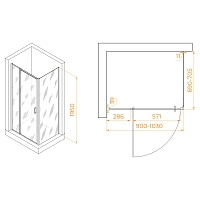 Душевой уголок RGW Passage PA-078B (PA-008B + Z-050-2B) 1950x900x700 черный 350807897-14
