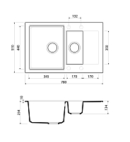 Мойка для кухни Omoikiri Daisen-78-2-BL 4993334