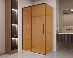 Душевой уголок Vincea Stella 2000x1200x900 (стекло янтарь) черный VSR-1ST9012GSB