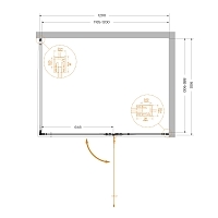 Душевой уголок Cezares Liner 1950x1200x900 правый хром LINER-AH-1-120/90-C-Cr-R