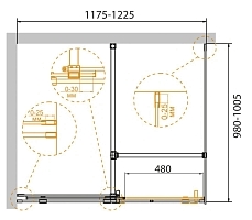 Душевой уголок Cezares Stream 1950x1200x1000 хром STREAM-AH-1-120/100-C-Cr