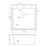 Мойка для кухни EMAR Quartz EMQ-1520.Q Оникс