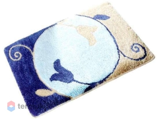 Коврик для ванной комнаты IDDIS Miracle Blossom 80х50 голубой MID010A