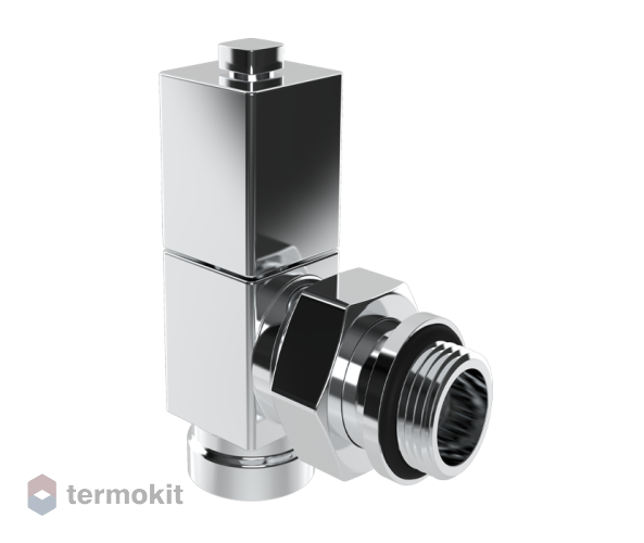 Royal Thermo Вентиль ручной регулировки угловой, CUBE (хром), 1/2" RTE 50.023