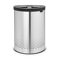 Двухсекционный бак Brabantia для белья 55 л стальной матовый 105029
