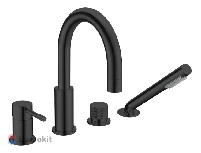 Смеситель на борт ванны Boheme UNO Black 460-B