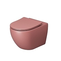 Унитаз подвесной Grossman Color с сиденьем микролифт розовый матовый GR-4411PIMS