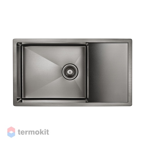 Мойка для кухни Paulmark PLATTE вороненая сталь PM807844-GM