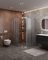 Душевой уголок Cezares Molveno 1950x1100x1100 (рифленое стекло) хром MOLVENO-R-22-80+30-P-Cr