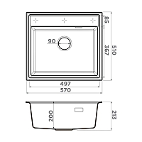 Мойка для кухни Omoikiri DAISEN 57-BL черный 4997308