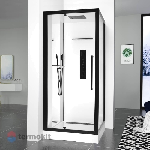 Душевая кабина Black&White Galaxy 90x90 черный матовый G8022