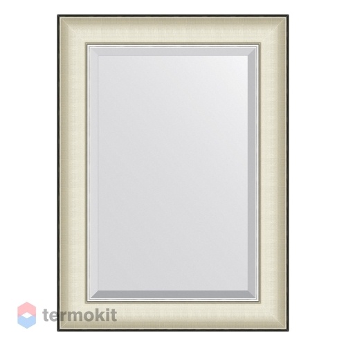 Зеркало с фацетом в багетной раме EVOFORM EXCLUSIVE 54 белая кожа с хромом BY 7449
